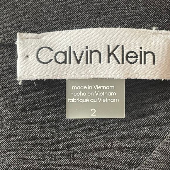 Calvin Klein Black Wide Leg Jumpsuit Size 2 Sleeveless Belted Closet Basic Work - Picture 8 of 10